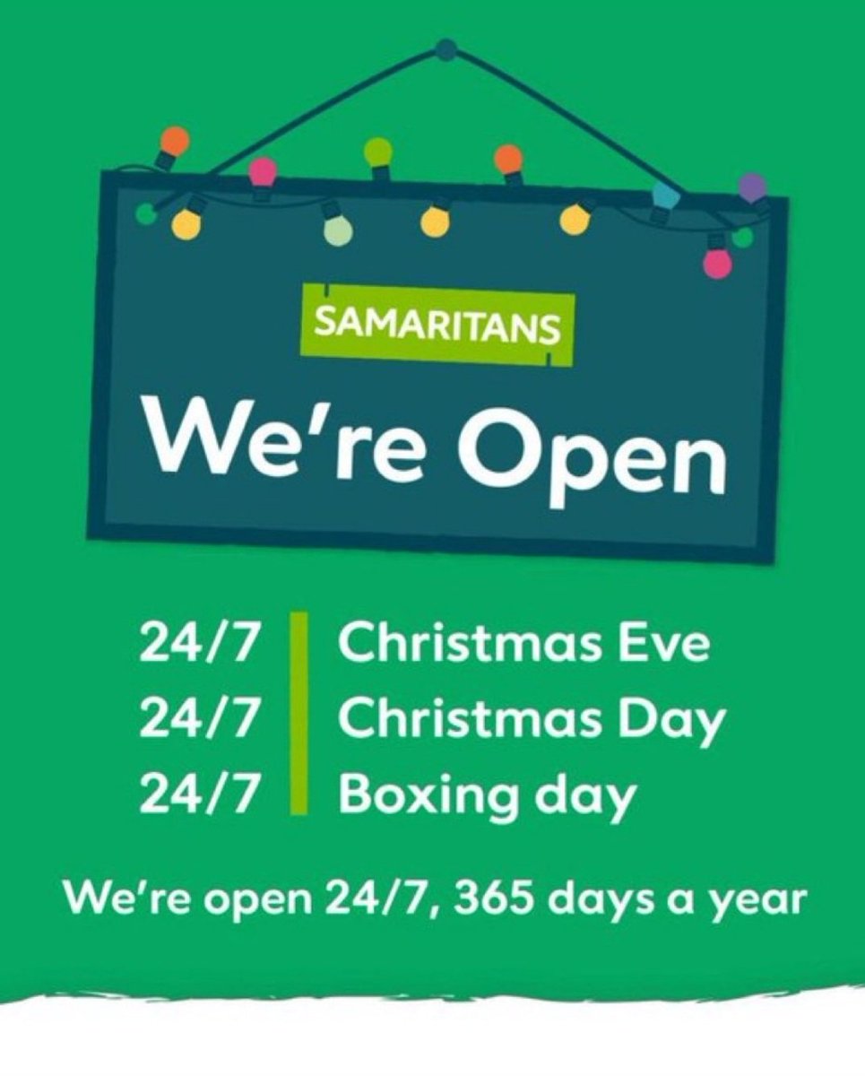 CanterburySams's tweet photo. Merry Christmas from all at Canterbury & District Samaritans. Today isn’t a merry day for all of us though and if you are struggling and need someone to talk to, then please call us on 116 123 and speak to one of our volunteers 💚 @samaritans #Christmas #HelpAtChristmas https://t.co/9WxbK5pgOJ
