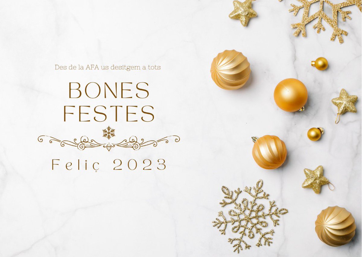 afafutand's tweet photo. Tot l'equip de la AFA us desitja bones festes, un feliç 2023 i molta pau per a tots. 
Per un 2023 carregat de reptes i il·lusions.
#BonNadal #Andorra https://t.co/jhzXclPKTw