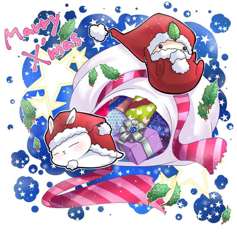 hat christmas no humans santa hat gift rabbit star (symbol)  illustration images