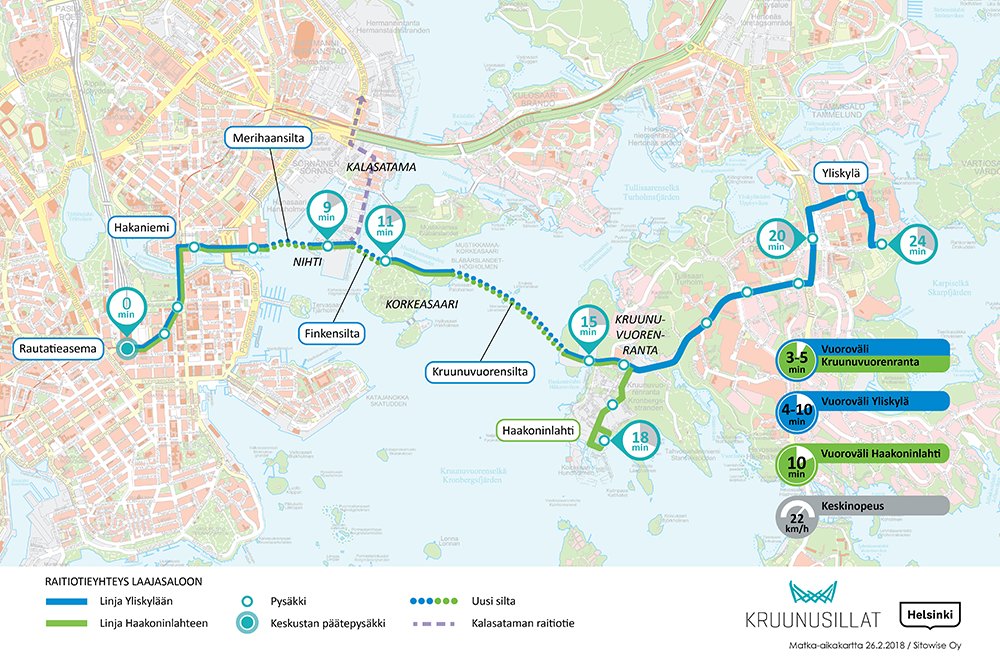 CoelThomas's tweet photo. @_dmoser @JoaquimCampa Helsinki is building a new bridge for trams and pedestrians that will also be the longest bridge in Finland. Cars will use existing infrastructure. https://t.co/35kw77pMRW