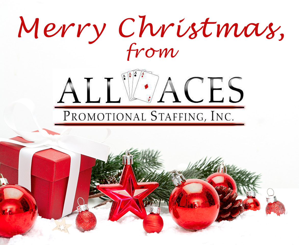 AllAcesPromos's tweet image. Merry Christmas, to those who celebrate, from the internal All Aces Promotional Staffing team! We hope your day is merry and bright, and we look forward to working with you next year!