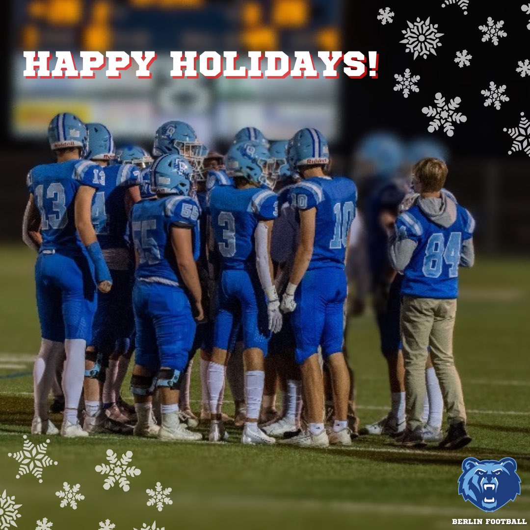Berlin_Bears_FB's tweet photo. From all of us at Berlin Football, we’d like to wish you a Merry Christmas, and Happy Holidays! https://t.co/TcSdYqjdN5