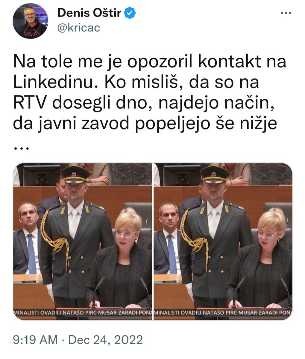 t_Hac_'s tweet photo. O nakljucno poklopljeni resnici predstavnik medija, ki je v Sloveniji merilo globine in je že desetletja, reci piše, sinonim za dno.
#bullshitmeter https://t.co/9uPCpzbSfG