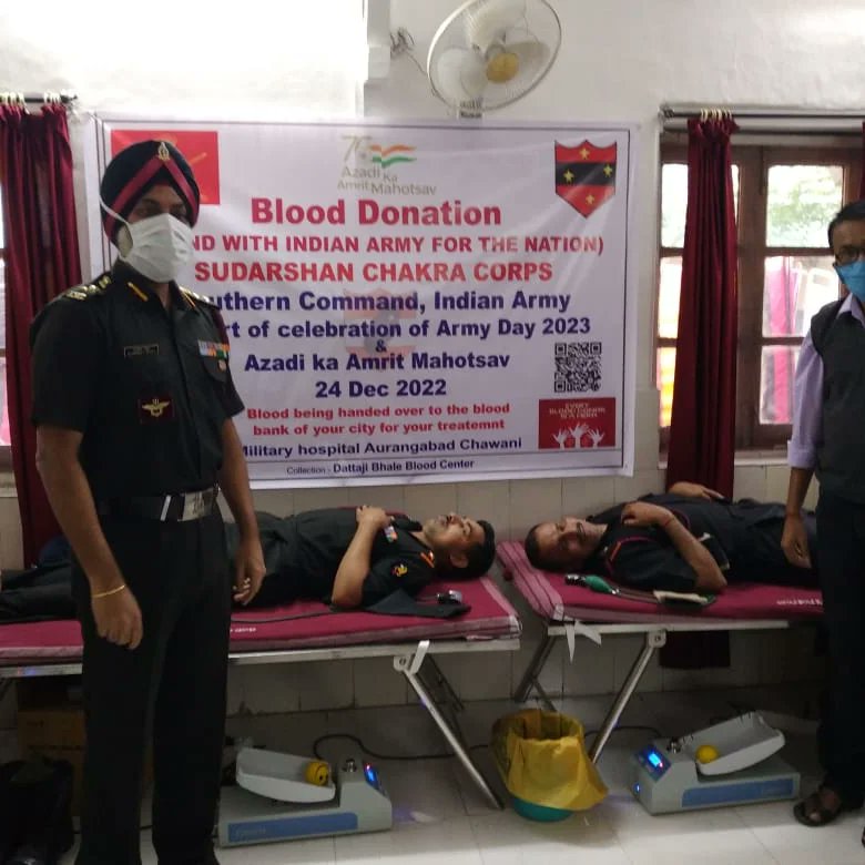 bavp_updates's tweet photo. As part of the celebration of the Indian Army Day 2022, #BAVP’s Dattaji Bhale Blood Bank has organised a blood donation camp in the army Cantonment. A total of 200-plus Indian Army soldiers are going to donate blood.

#blooddonationCamp #IndianArmy #Blood #DBBC #bloodbank https://t.co/uspUDBFkb4