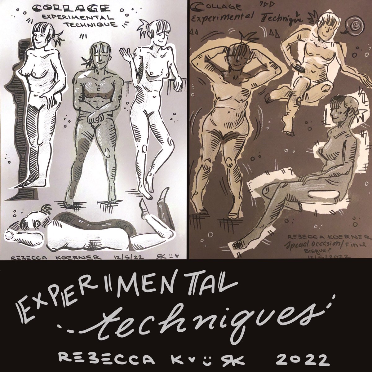 beccakoe's tweet photo. Here is the last post of my Figure Drawing work! We finished the semester with quick watercolor, ink, and collage work. 🎨

#artschool #collage #watercolor #illustration #figuredrawing #experimentalart #ink #blindcontour #art #drawing #painting #illustration #artistsontwitter https://t.co/injSnAdoll