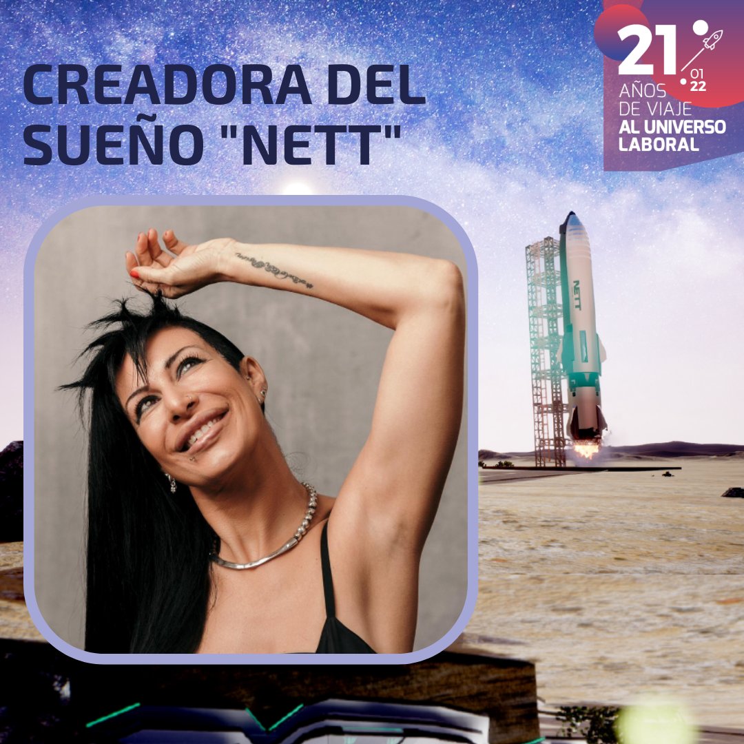 NettDigital's tweet photo. . @MyriamCarrel
 Soñadora de Profesión, creadora del sueño NETT Digital School, presentará y dará conferencia en el evento contando su experiencia a nivel emocional en estos #21AñosDeViajeAlUniversoLaboral 🚀 + 2.500 alumnos de Máster, +2.000 Becas TALENTic

#21AniversarioNETT https://t.co/aZ8hG8m1e2