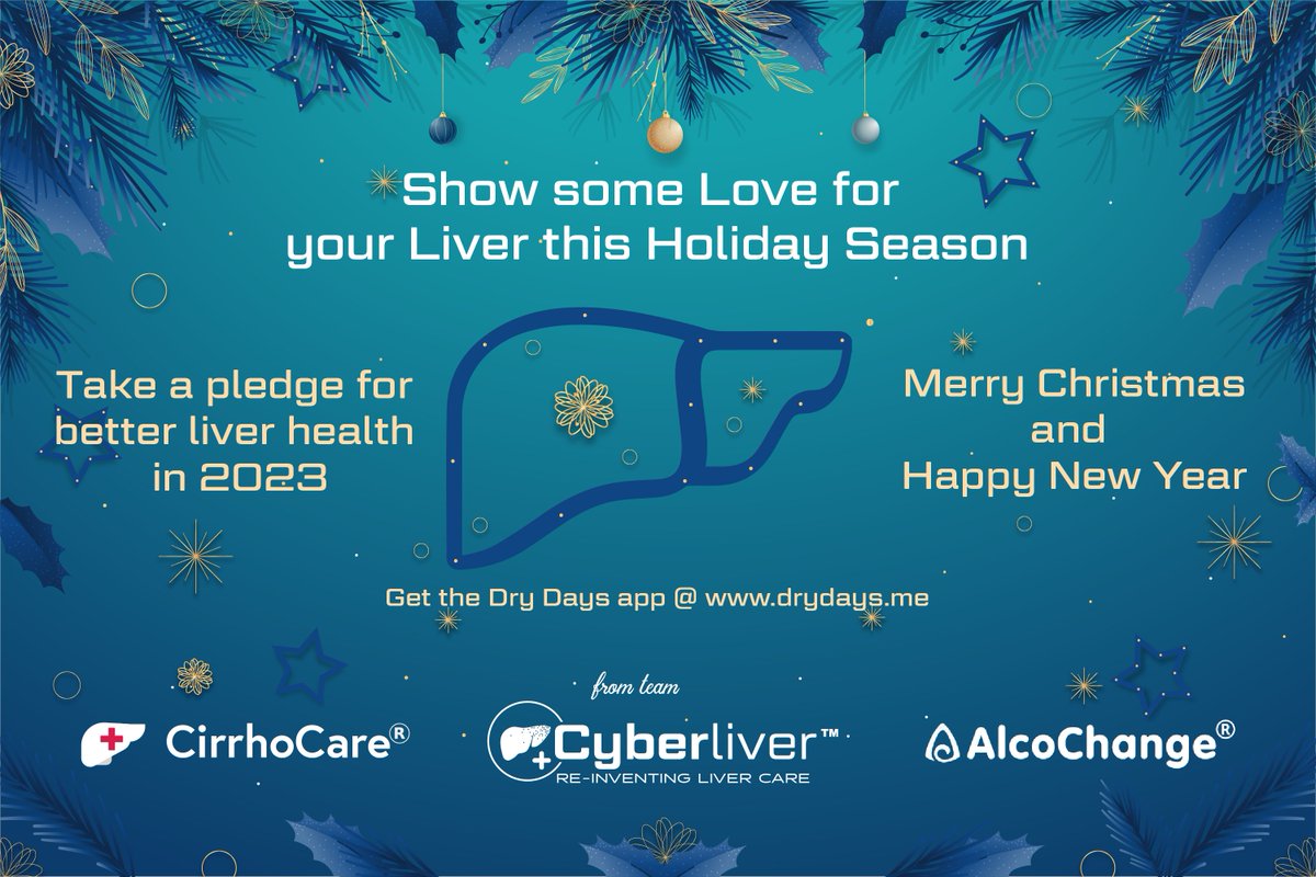 It was a fabulous 2022 for CyberLiver Limited 🎉 Time to celebrate this holiday season 🎊 🎆

From all of us at CyberLiver, we wish you a Merry Christmas and a Happy New Year 🎅
#liverhealth #digitaltherapeutics #AlcoChange #CirrhoCare #DryDays #dryjanuary #livertwitter
