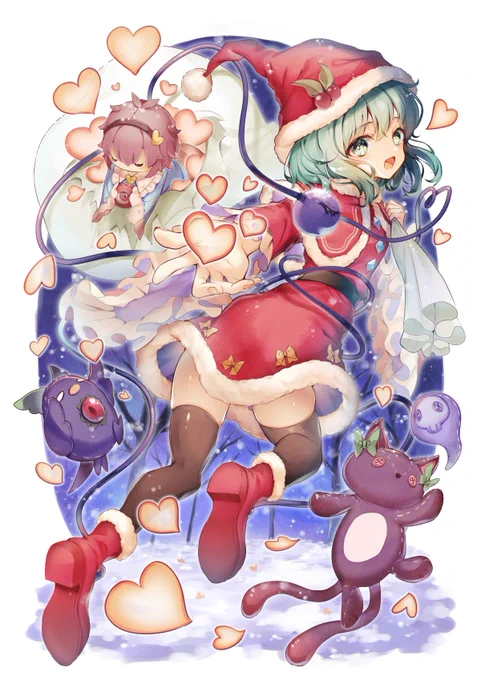 サンタのこいしちゃん描きました!リクエストありがとうございました!#Skeb 
