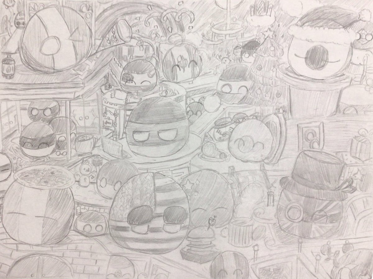 YMPoland_'s tweet photo. アナログですが……
クリスマスイラストです！！
色々と細かいところも描きました〜！！ https://t.co/w6x89Y87KT