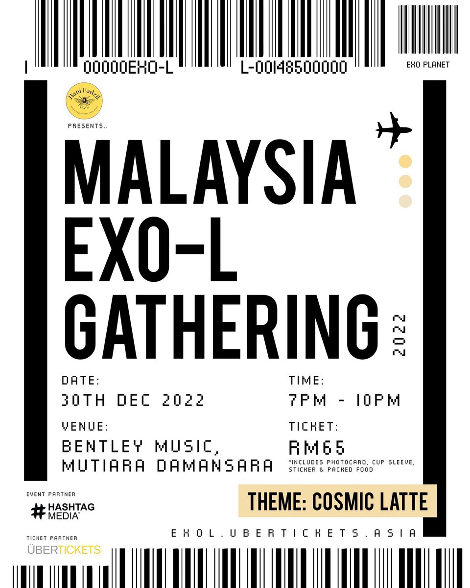 HashtagMY's tweet photo. 30th December 2022, Malaysia EXO-L Gathering at Bentley Music, Mutiara Damansara!
From 7pm till 10pm π€ There will be games, performances & sing-along!
Tickets for only RM65 sold here;
https://t.co/VsYNza2knG
Wear along your Cosmic Latte outfit!
@hanybunch #EXOLMYGathering https://t.co/3ehVkFFjVV