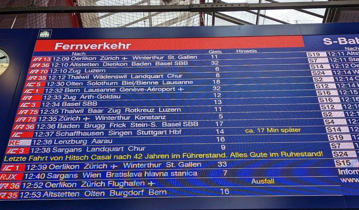 Eine schöne Geste, liebe #SBB. Da draussen gibt es viele Casal Hitschs, die uns jahrein, jahraus, zu Randzeiten oder an Feiertagen sicher ans Ziel bringen. Mit Bahn, Tram oder Bus. Danke. 
#öV #öVLandSchweiz 

Foto: adi