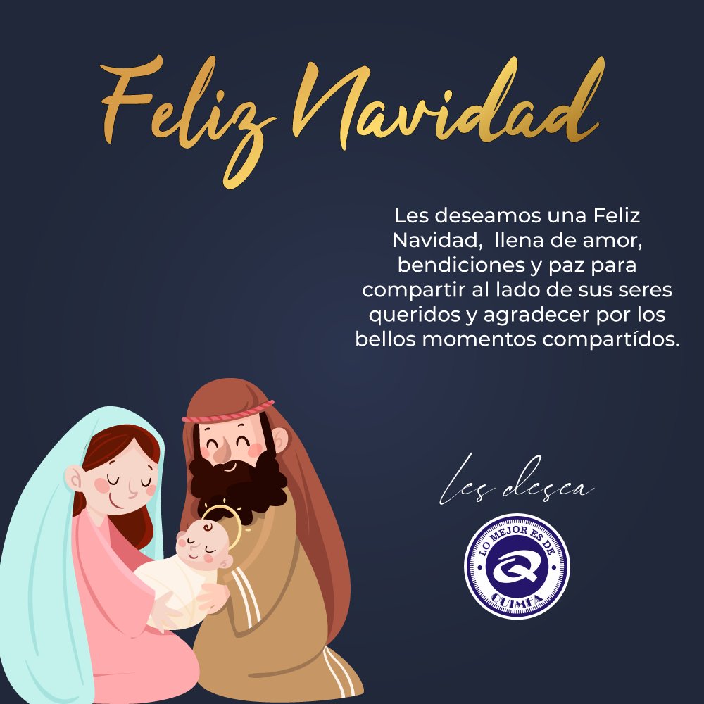 QuimfaSA's tweet photo. 25 de Diciembre| 🎄 Navidad

Les deseamos una Feliz Navidad llena de buenos momentos y un próspero año nuevo repleto de bendiciones. https://t.co/HdlbBGZy4Z