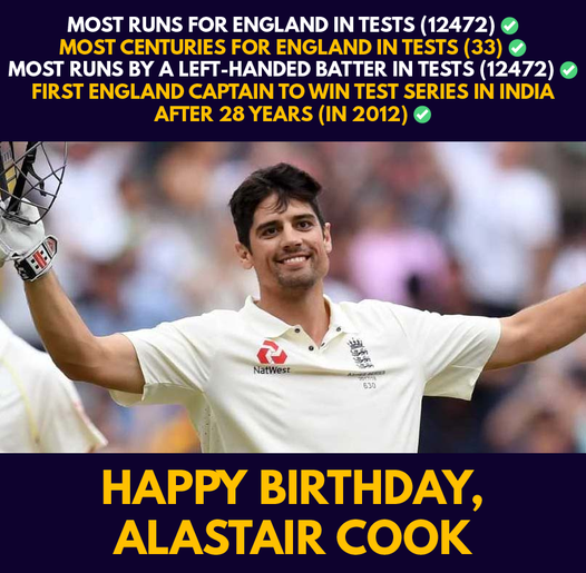 Happy Birthday to our greatest ever, Sir Alastair Cook   