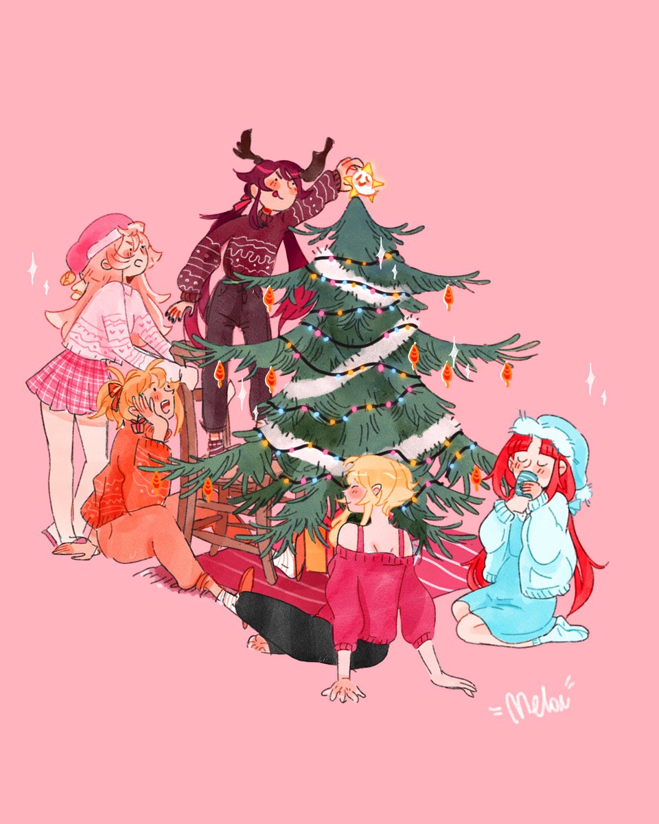 「Happy Holidays Christmas presents for my」|Melonpan (Comms OPEN)のイラスト