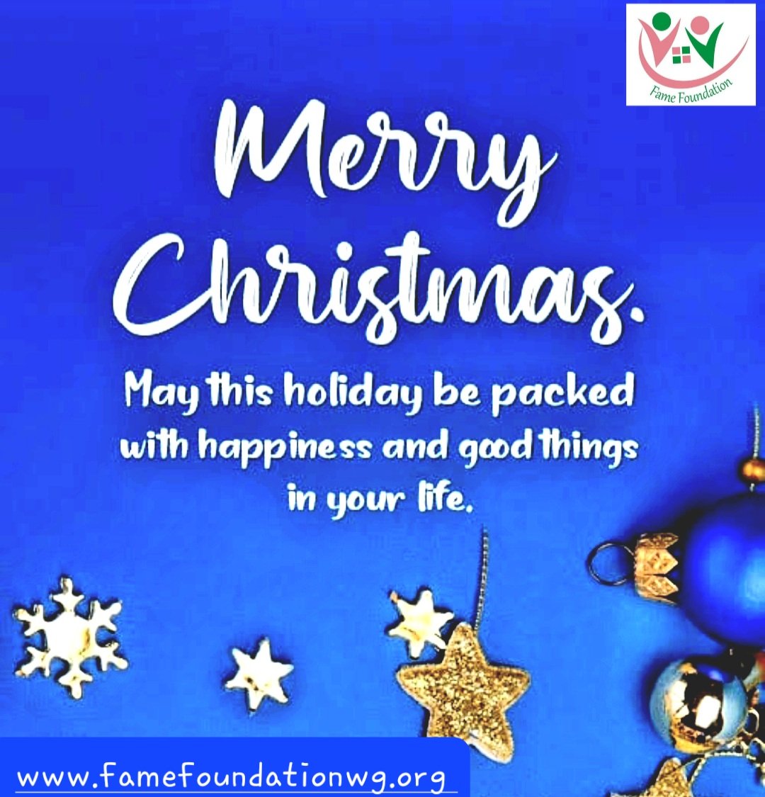 Dear all, on behalf of everyone at FAME Foundation, we hope that the true spirit of Christmas shine in your heart and light your path. Enjoy yourself and have a merry Christmas. Happy Holidays!!!