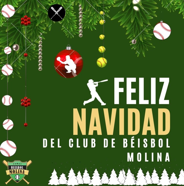 El Club de Béisbol y Sofbol Molina os desea una Feliz Navidad y un Feliz Año Nuevo 2023🎄⚾🥎