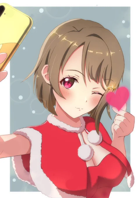 クリスマスにカワイイかすみんサンタをプレゼントです#虹ヶ咲 #lovelive 