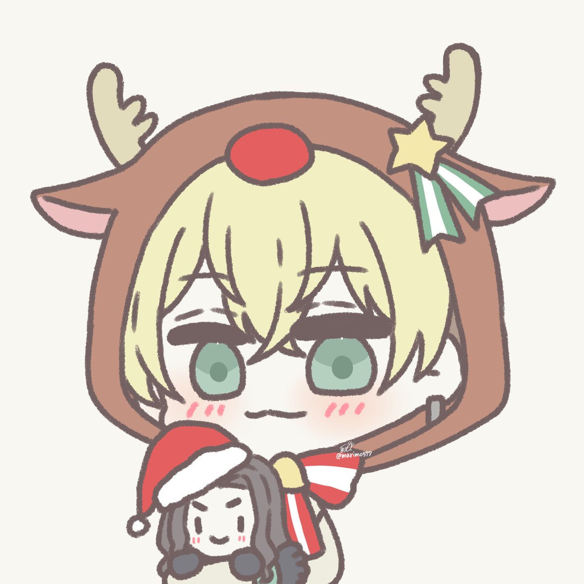 reindeer costume blonde hair santa hat animal costume solo white background hat  illustration images