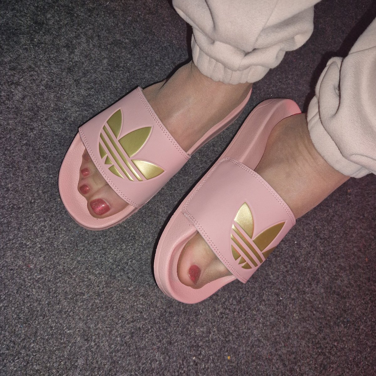 MelanieNylonCD's tweet photo. Adidas pink slides and pantyhose #feetworship #feet #feetfetiche #nylonfetish #pantyhosefetish #tightsfetish #crossdressinglife #crossdressing #crossdresser #transgender #transgirl #boytogirl #pinkslides #pinkslippers #cutefeet https://t.co/jVgVzGu8Ax