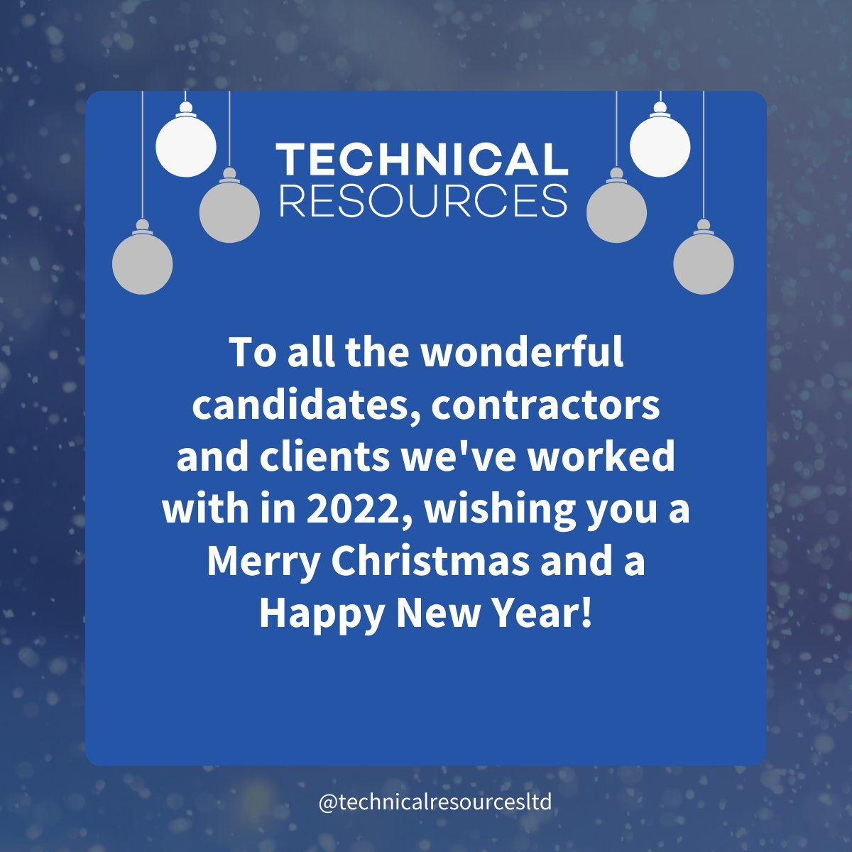 technicalresltd's tweet image. Thank you to all our candidates and clients we have worked with throughout the year. 🎄

We wish you a very merry Christmas and hope you have a prosperous 2023. 🎁

Now it’s time to stuff our faces with pigs in blankets and have a jolly day! 🎅