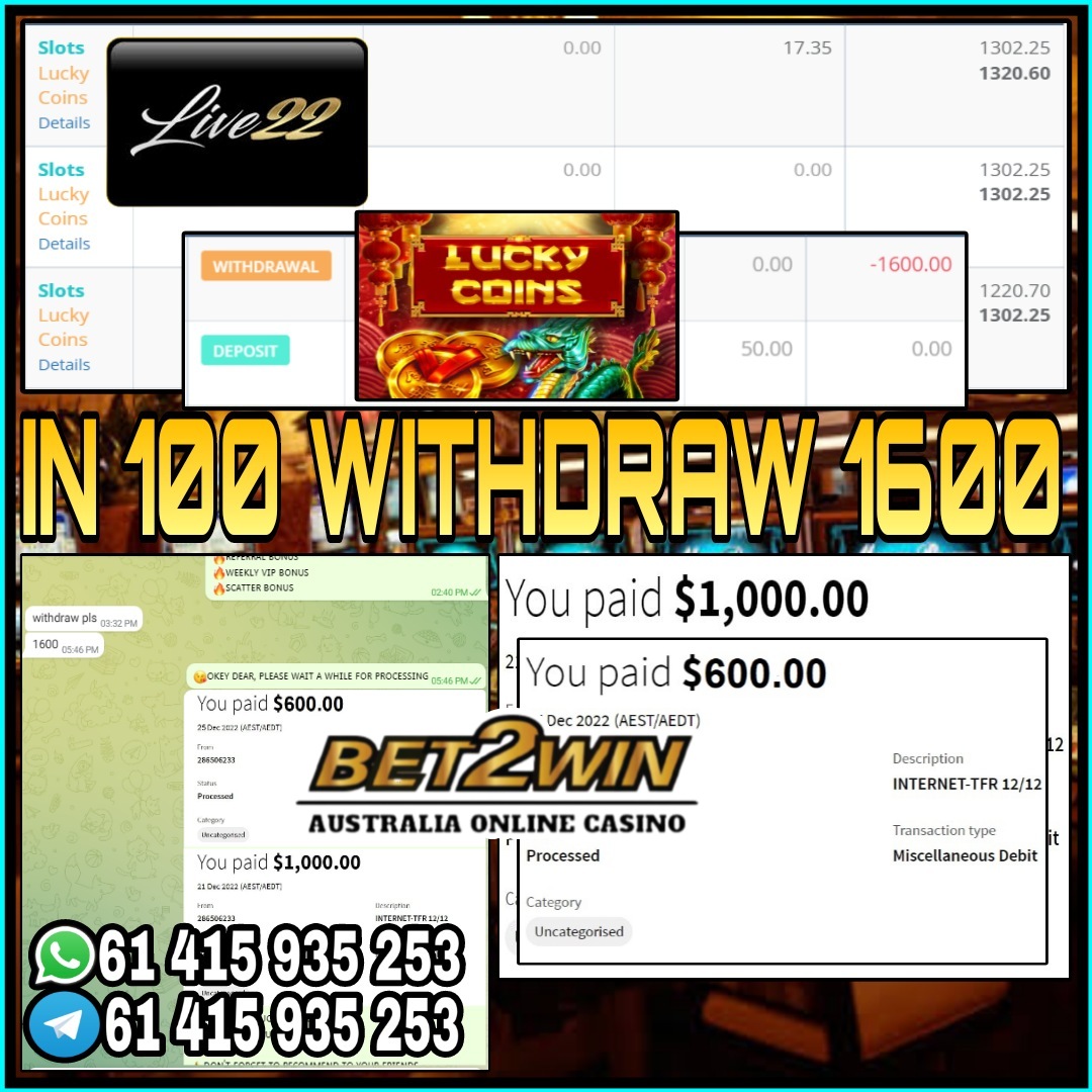 2win_bet's tweet photo. ⚜️Bet2Win Aus Online Casino⚜️

🔮Game Menu
:LIVE22 ~ LUCKY COIN
 IN
:$100
Withdraw
:$1600

Welcome Bonus 100%
Daily Bonus Unlimited 10%~30%

Contact us
:https://t.co/TkZPYlYrOk

#Australia #Australian #GamblingTwitter #onlinecasino #onlinepoker https://t.co/Q7WaBqyVww