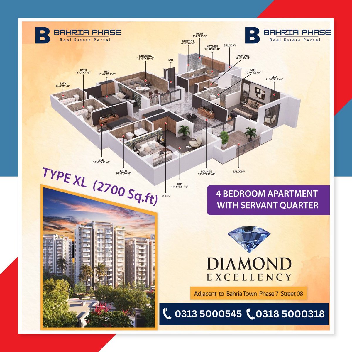 diamondexcellen's tweet photo. 4 Beds Luxury Apartment 3D View by Diamond Excellency Bahria Town Phase 7. https://t.co/uMkWHcsrfV