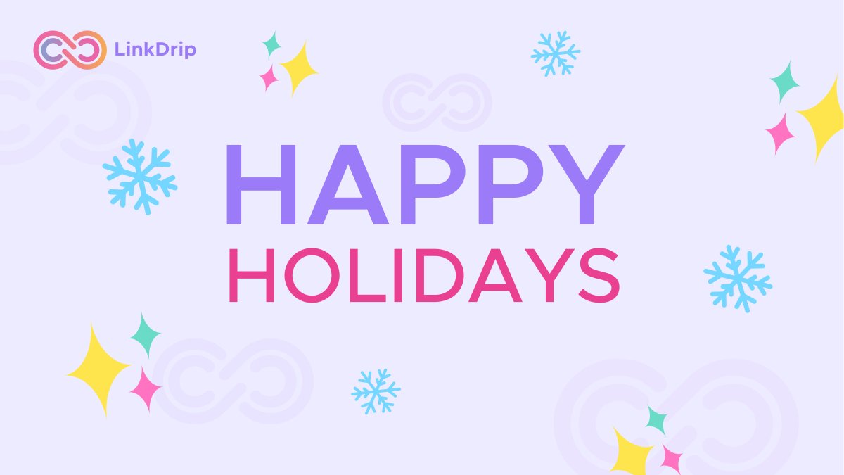 We want to wish you all happy holidays 🎉

LinkDrip is coming along very nicely, and we're looking forward to inviting all the early adopters to try the platform.

We expect to go live in private beta on the 20th of January 🤩

Stay tuned! And have a wonderful new year!
