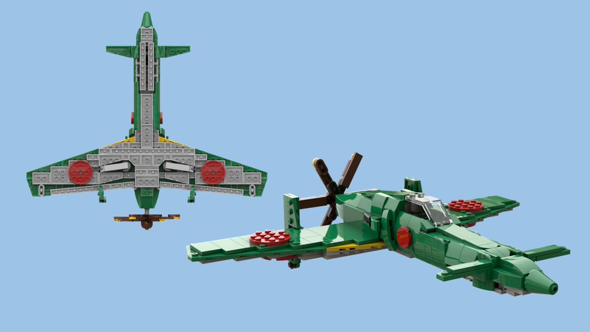 Aogumo_124's tweet photo. https://t.co/3U3QbnEg1oを使って十八試局地戦闘機「震電」を作りました。
特徴的なフォルムをしていて僕のお気に入りの戦闘機の1つでもあります。
ランディングギアのみが稼働します。
#レゴ
#LEGO
#震電 https://t.co/1qmMEEWdLs