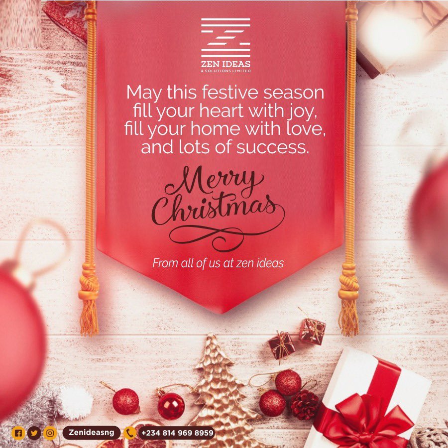ZenIdeasNG's tweet photo. Merry Christmas from everyone here at ZenIdeas! 

We hope this holiday season is filled with joy and happiness for everyone you love.

#Zenideasng #christmas #happyholidays https://t.co/sTOiRas4oH