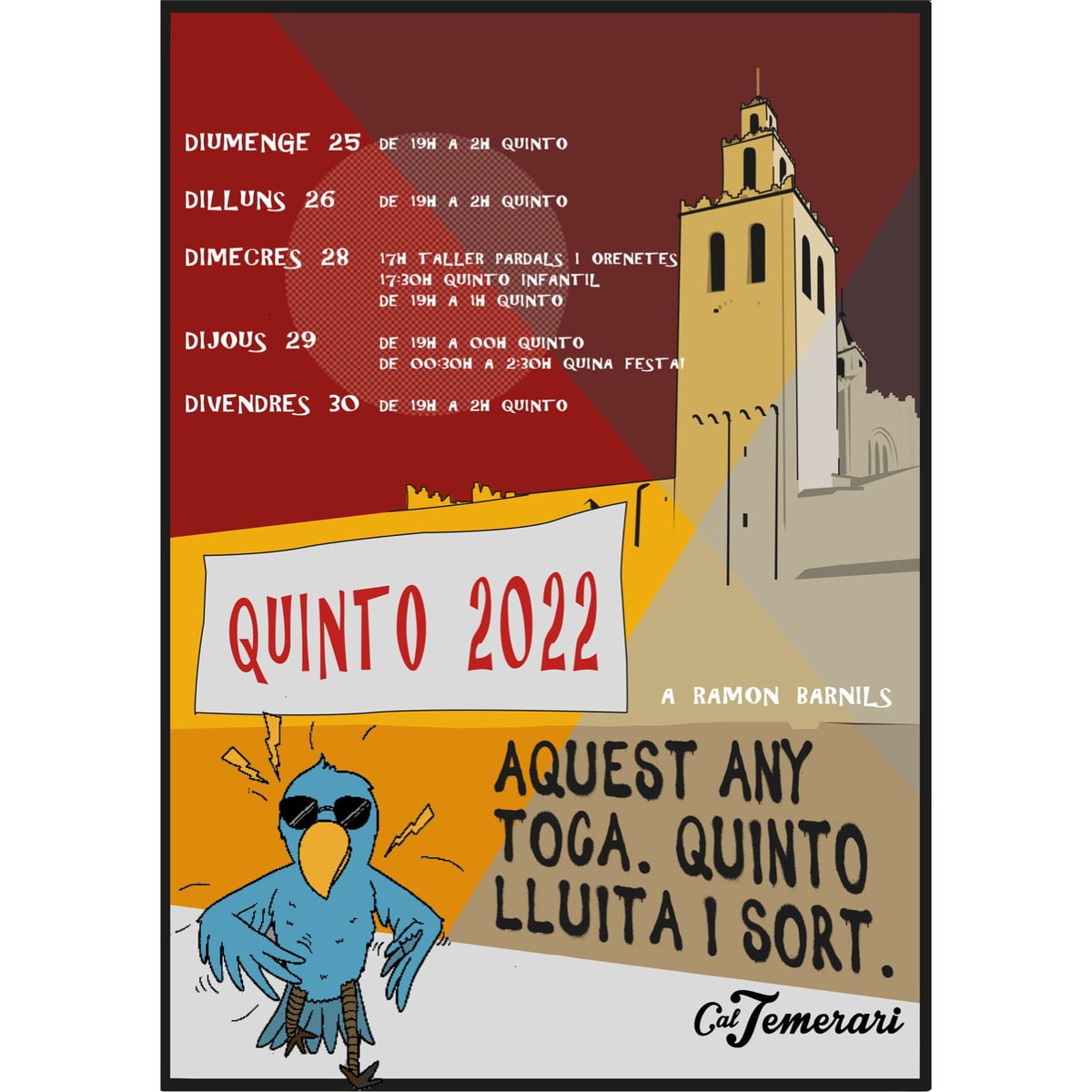 Quinto_StQ's tweet photo. Després de tres anys ha arribat el dia: avui torna el Quinto. Ens omple d'alegria esperar-vos aquest vespre a Ramon Barnils. https://t.co/HGXZHCJN5L