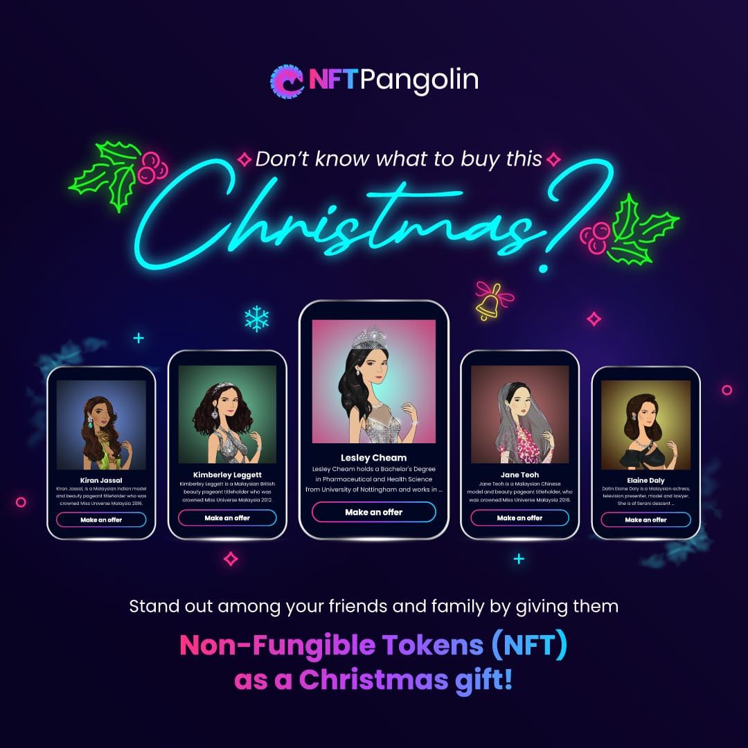 Miss Universe Malaysia collaboration with 8SIAN.io. 

Search “MUMO x 8SIAN” in NFTPangolin.com Ethereum Marketplace or on OpenSea.io to see these  NFTs, in 8SIAN’s featuring jewelry by HABIB. 

#MissUniverseMalaysia #8SIAN #Habib #NFTPangolin