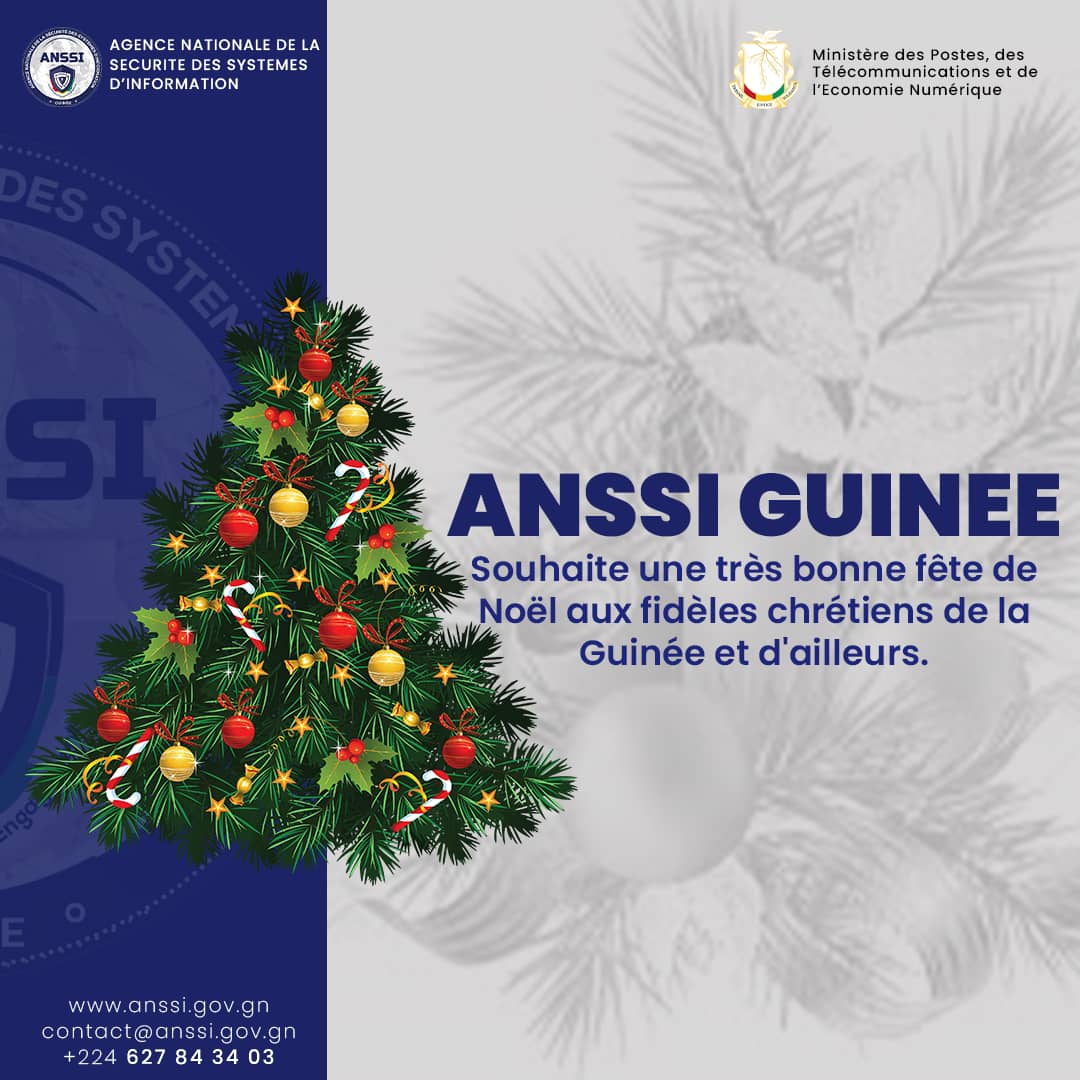 Joyeux Noël à tous nos compatriotes d'ici et de la diaspora.

#Fête #Noël #Cybersécurité #Paix #Guinée #Kibaro #CNT #CNRD #transition