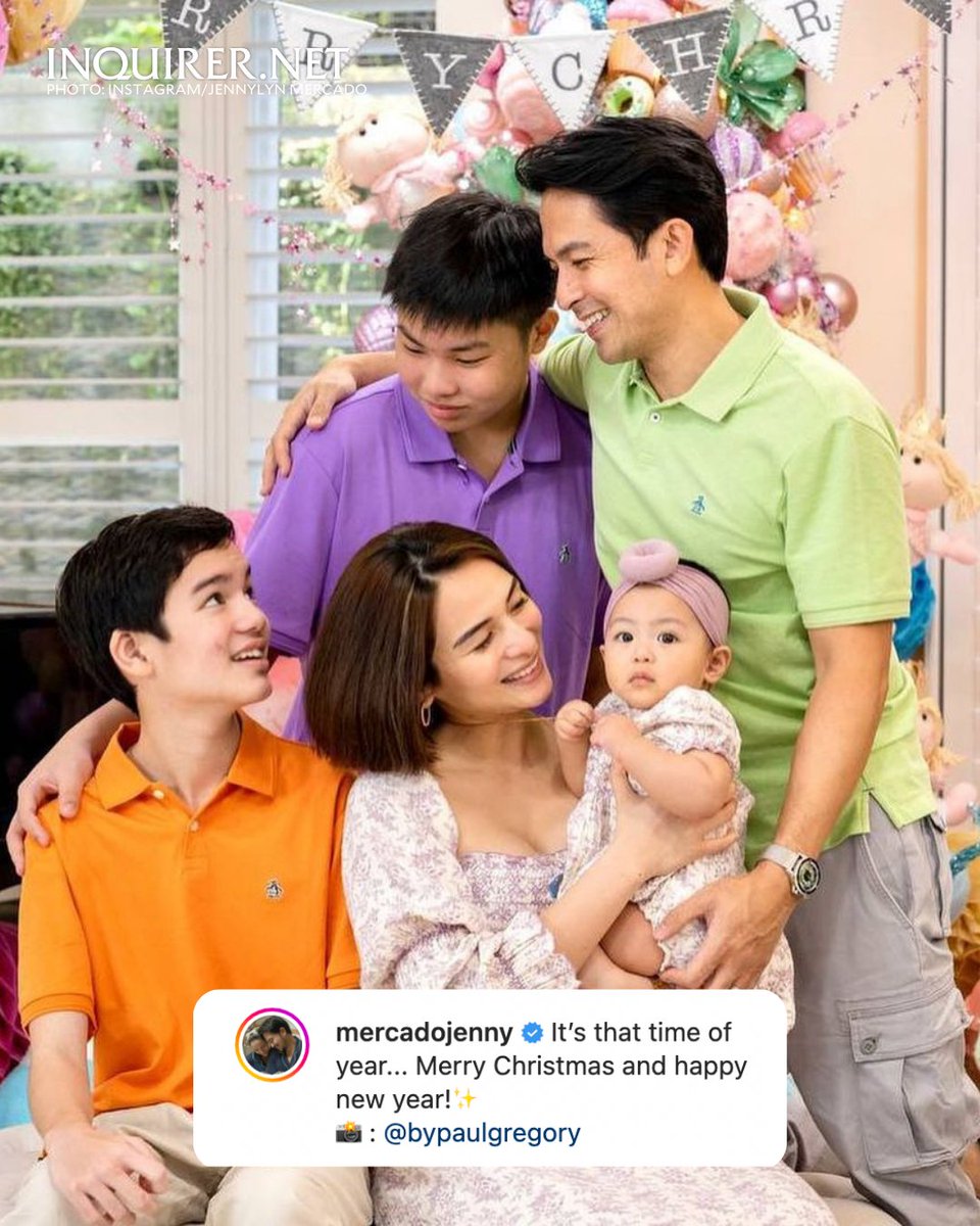 inquirerdotnet's tweet photo. 'IT'S THAT TIME OF YEAR' ✨

LOOK: Jennylyn Mercado and Dennis Trillo celebrate the holiday season with a lovely family photo. | 📸: Jennylyn Mercado/Instagram https://t.co/WFWAXLLnSP