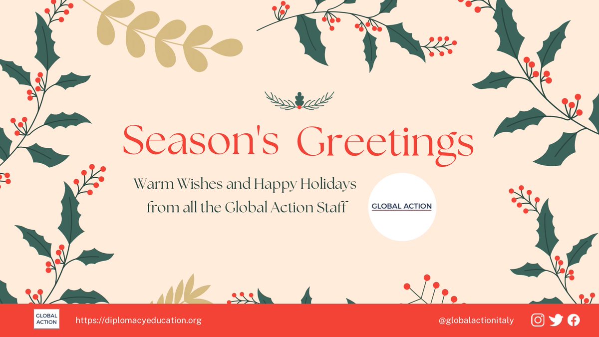 globalactionita's tweet photo. Warm Wishes and Happy Holidays 🎄
from all the Global Action Staff💫

**
Lo Staff di Global Action augura a tutti voi delle serene vacanze🎄

#holidays #christmas #newyear #globalaction #GA #diplomacyeducation #DE #education #informedknowledge #youth https://t.co/thT3qk1mvg
