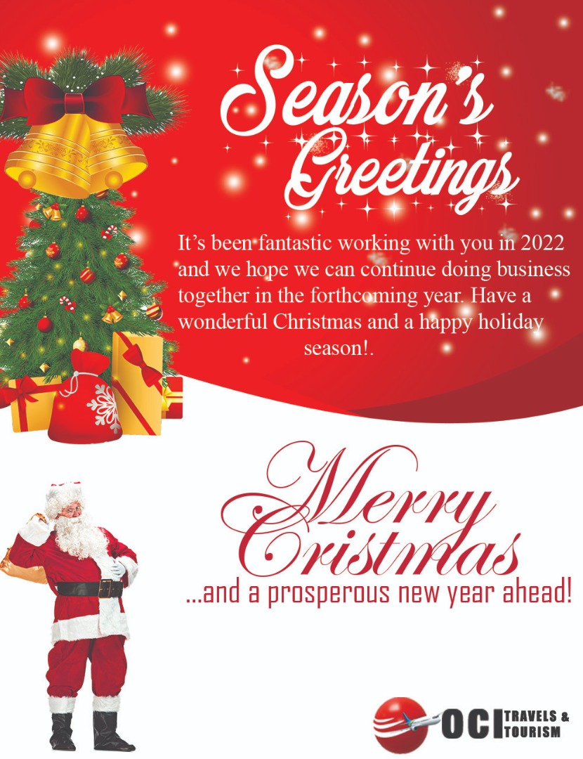 OCI_Travels's tweet photo. Merry Christmas and prosperous new year ahead to all our dear customers!🎉🎉🌹

#travelconsultant #traveladvisory #travel #visaapplication #dubai #shengenvisa #europe #bussinesstrip #unitedkingdom #vacation #holidaytrip https://t.co/wdLLppfab8