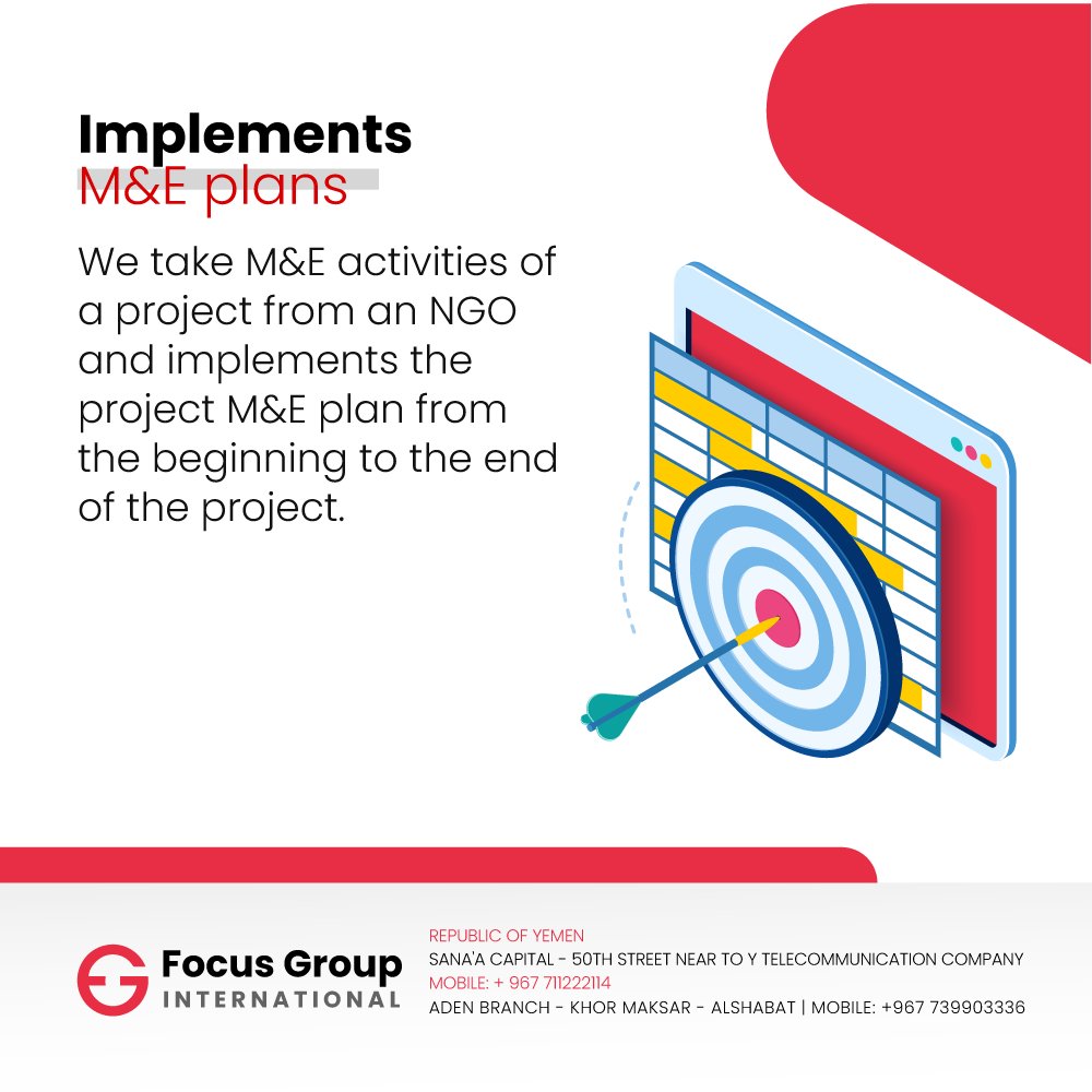 FocusGIcom's tweet photo. Implements M&amp;E plans
We take M&amp;E activities of a project from an NGO and implements the project M&amp;E plan from the beginning to the end of the project.
#Focus_Group
#International https://t.co/4f5AjdqbMk