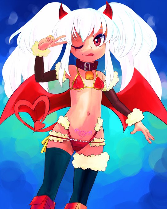 こんばんはでただいまです。
以前から描きたいと思ってたグリムアロエちゃんに
クリスマスビキニになってもらいました
描けて満足なのですヽ('▽`)ノ 