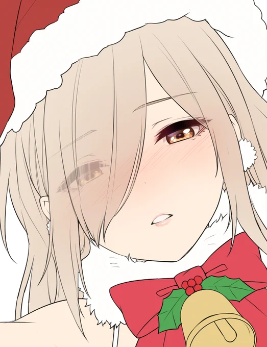 お顔可愛く描けた気がする!クリスマスにのちゃんファンアート23時頃目標で塗るぞ～ 