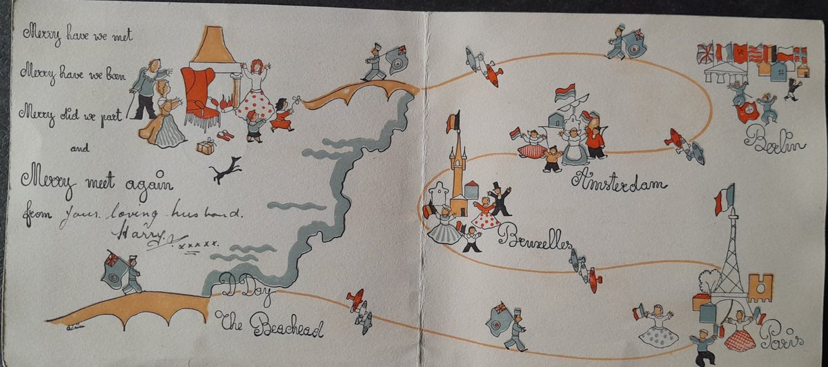 Merry Christmas everyone. 
1944 Christmas Card produced for members of the 2nd Tactical Air Force, RAF