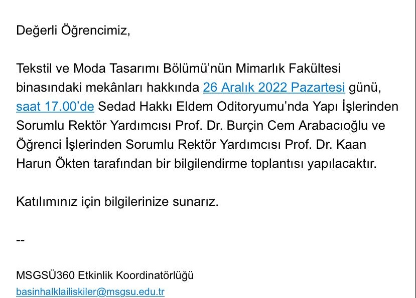 politikbaykus's tweet photo. Mimar Sinan Güzel Sanatlar Üniversitesi Tekstil ve Moda Tasarımı bölümü öğrencileri 3 yıldır kullanamadıkları derslikler hakkında açıklama bekliyor.

Üniversitelilerin mağdur edilmesine izin vermeyeceğiz, sürecin takipçisi olacağız! 

#TekstilveModaAçıklamaBekliyor https://t.co/5XNUHw3fis