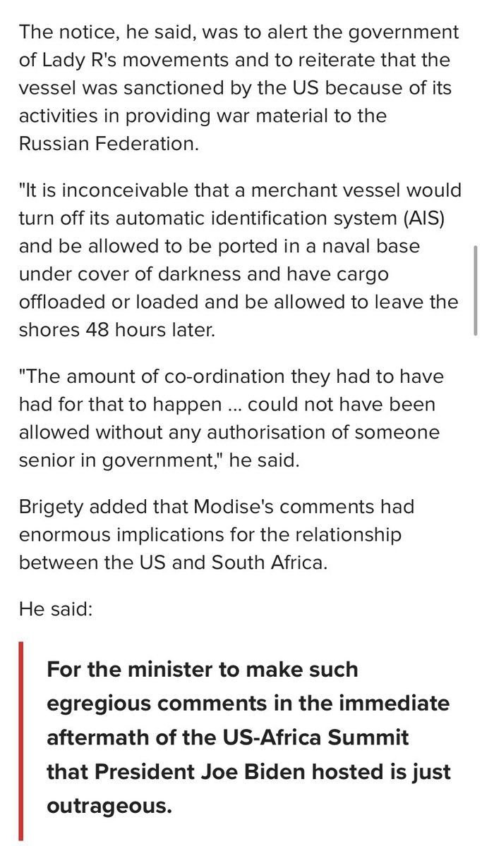 The US ambassador not mincing words, here. This is one of the strongest condemnations I’ve seen from them in terms of the relationship between the two countries.

It looks like the US was going to let the Lady R matter slide were it not for Modise’s poorly considered comments.