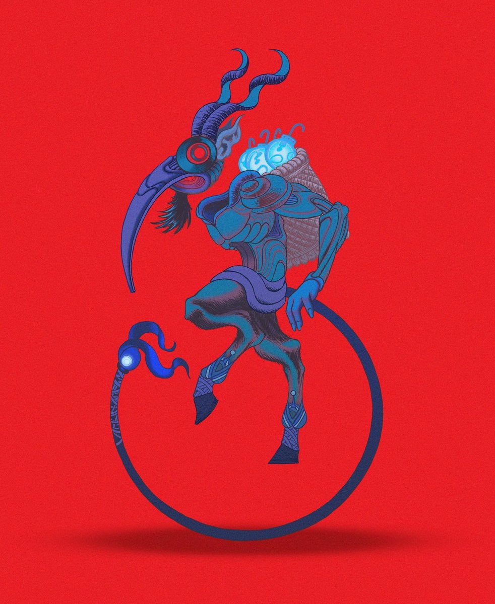 CarlYonder's tweet photo. Krampus. Pencil and digital. 9 x 12 inches. #HappyHolidays https://t.co/ei3iAISoso