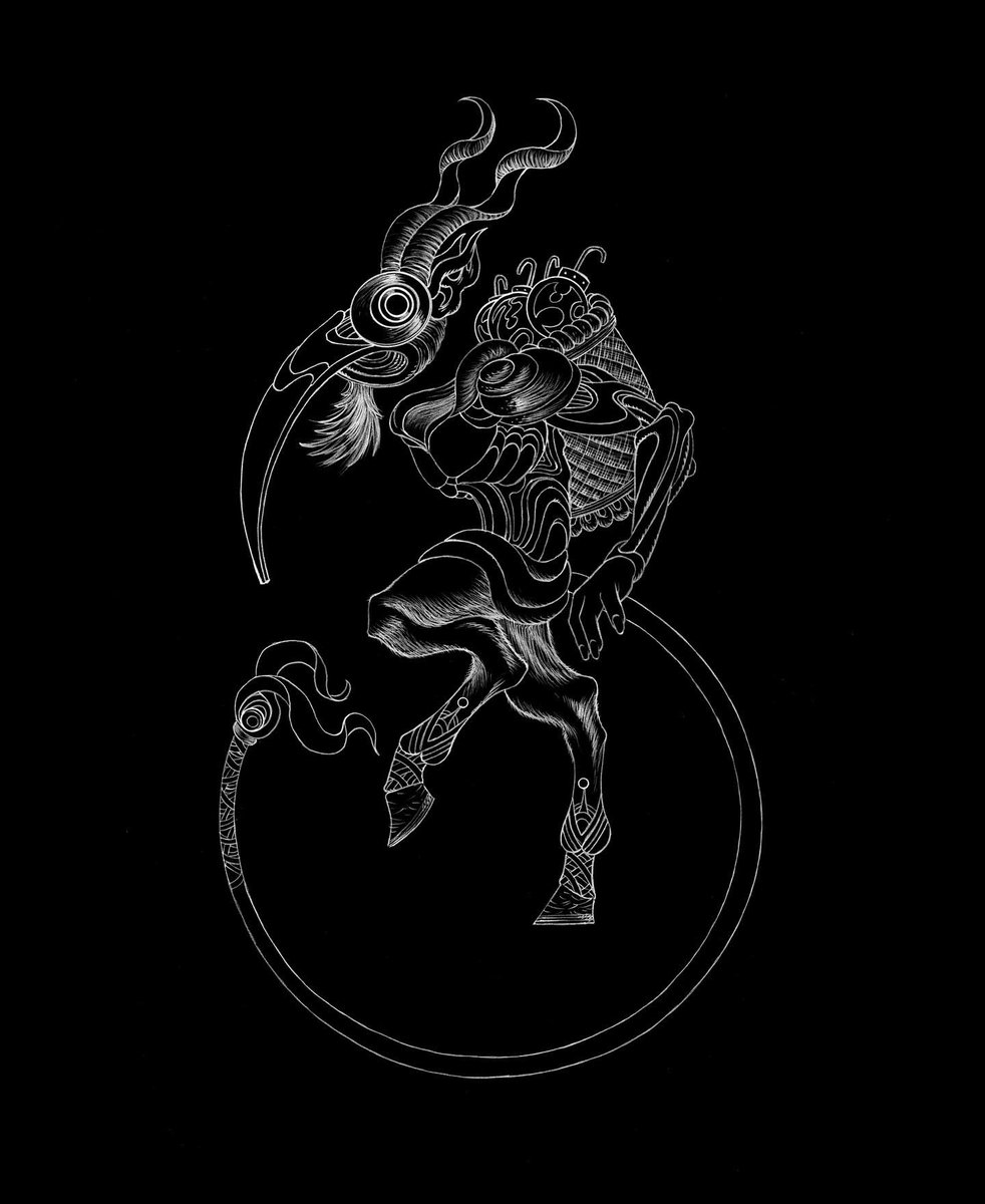 CarlYonder's tweet photo. Krampus. Pencil and digital. 9 x 12 inches. #HappyHolidays https://t.co/ei3iAISoso
