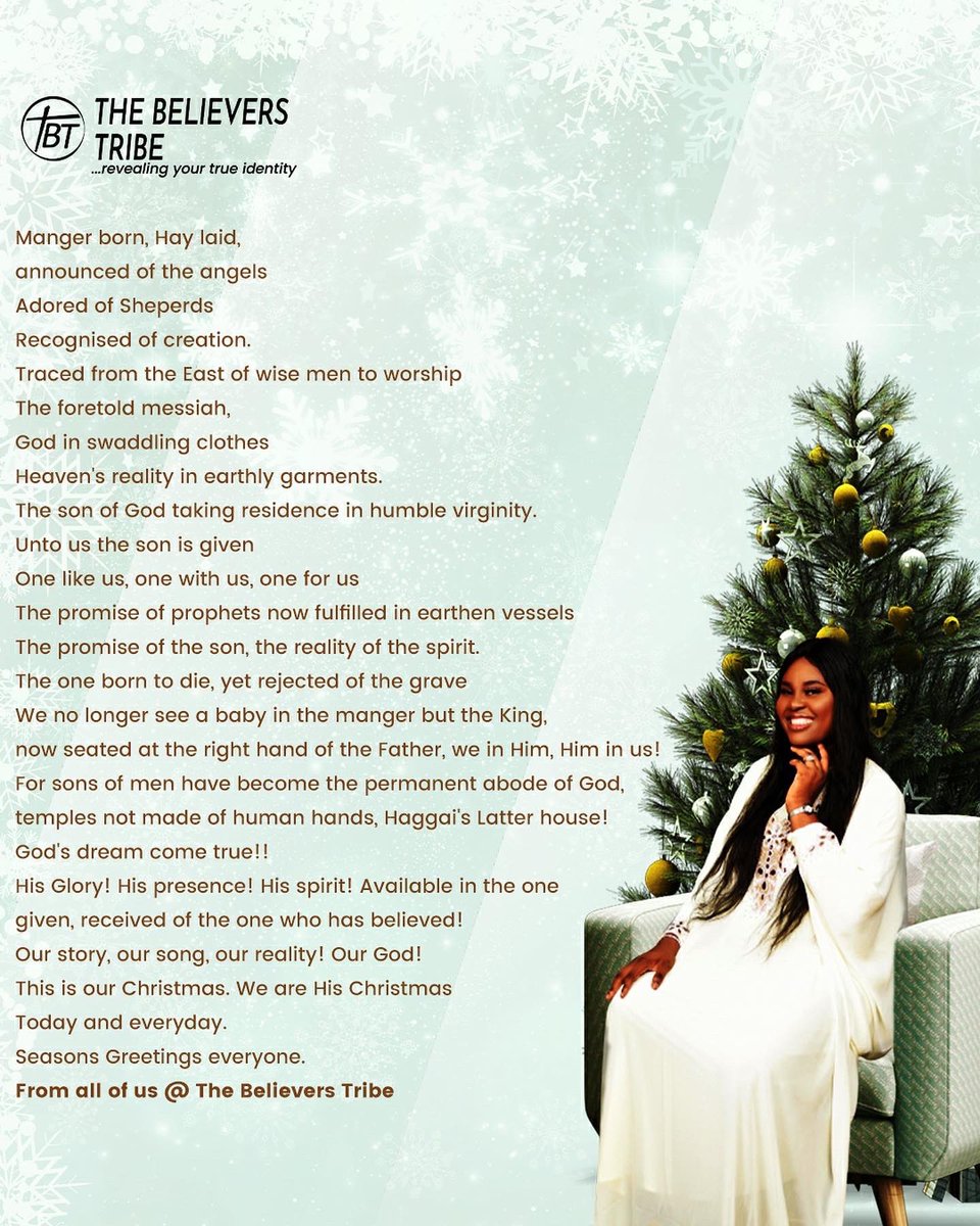 believers_tribe's tweet photo. Season’s Greetings, everyone. 

Merry Christmas! From The Believers Tribe, to which you belong. 

Amen. https://t.co/V6ryd3ZUp6