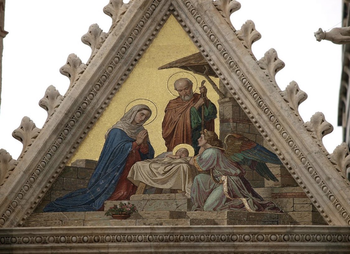 niaforg's tweet photo. The National Italian American Foundation wishes you and your loved ones a Buon Natale! 

Enjoy this beautiful mosaic of the Nativity of Jesus by Alessandro Franchi depicted on the facade of Siena's Duomo. 

#NIAF #ItalianAmerican #Christmas #Natale #BuonNatale #MerryChristmas https://t.co/dpa5acSfJp
