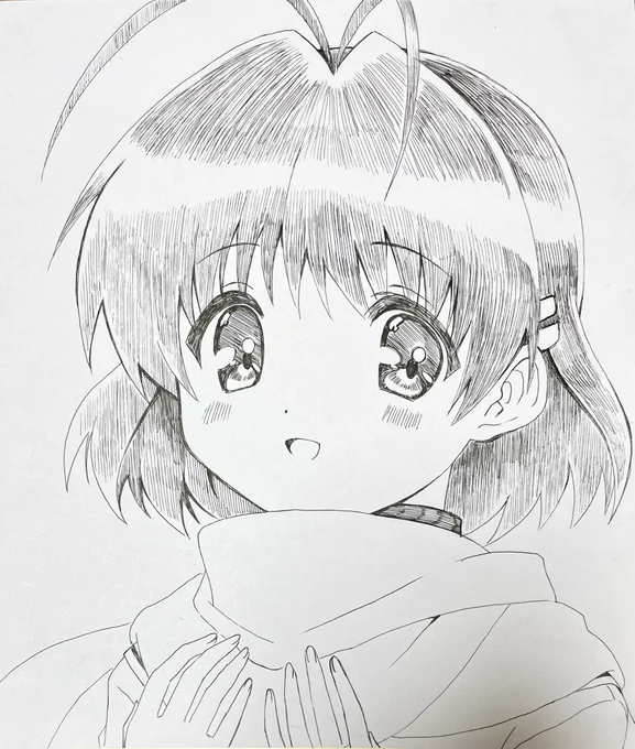 今日のアナログイラスト38日目はCLANNADの古河渚です。お誕生日おめでとうでした!#CLANNAD 