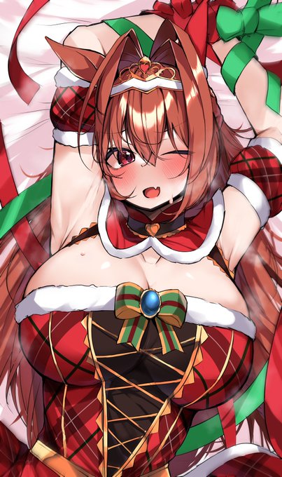 #ウマ娘
#ウマ娘プリティーダービー 
クリスマスなダイワスカーレット(再)

メリークリスマス 