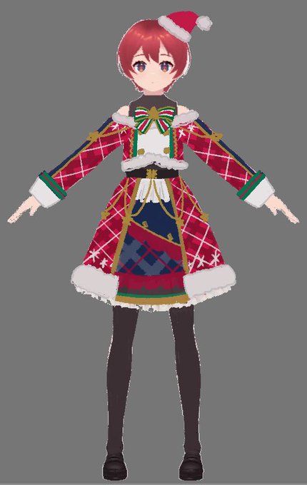 これはクリスマス中に間に合いそうにないVRoid用のサンタ衣装のデザイン画。供養(  ˘ ˘  ) 