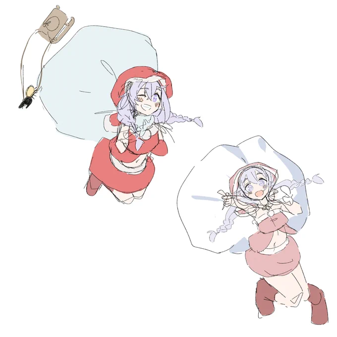 (最終的に描いた分も含めてこれでサンタピノチャ...のラフ全部になります) 