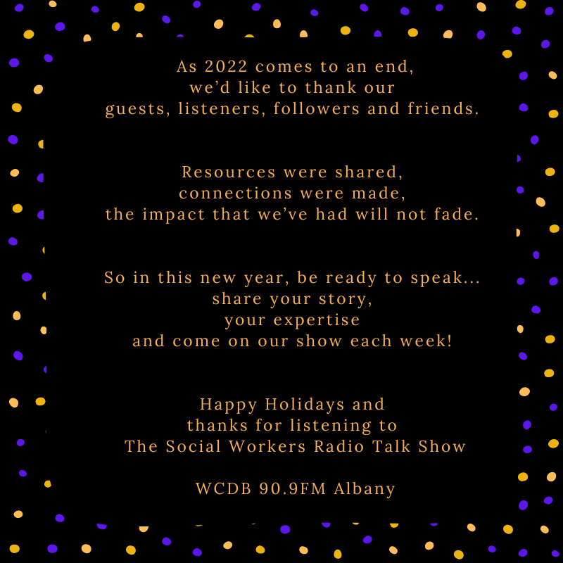 Happy Holidays from The Social Workers on <a href="/wcdb/">WCDB</a>. #UAlbany